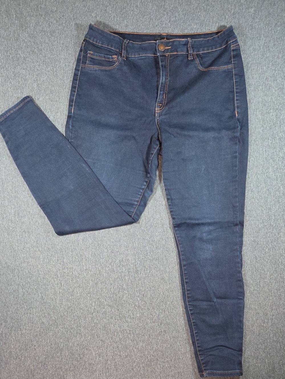 Charlotte Russe Navy Blue Skinny Jeans with Contrast Stitching